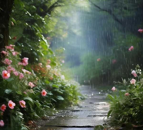 诗意春雨润万物,细雨润春，诗意盎然的春雨描写,诗意,画卷,李清照,第1张