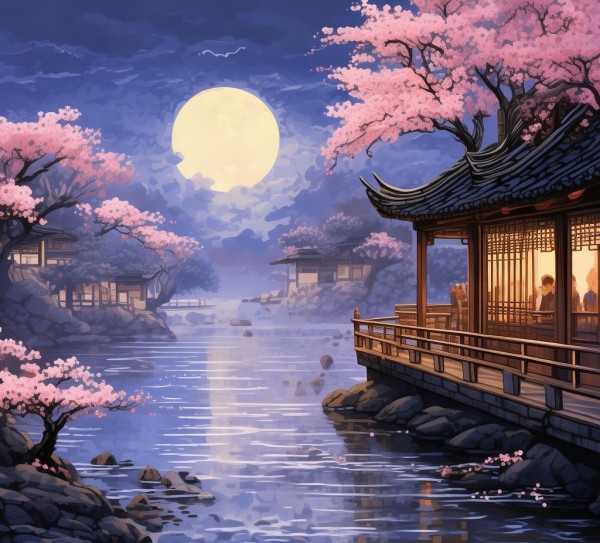 春江花月夜名句，古韵诗意画卷里的绝美瞬间