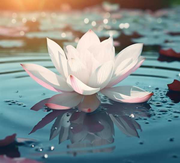 诗意映现，莲花的优雅与宁静