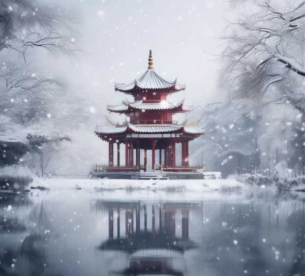 湖心亭雪韵，穿越时空的视觉奇遇